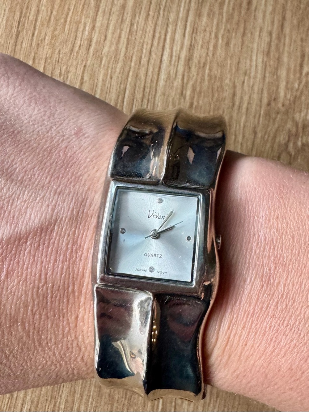 Silver-Tone Women's Cuff Watch